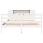 vidaXL Lit bibliothèque sans matelas blanc 160x200 cm bois pin massif
