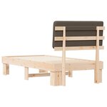 vidaXL Cadre de lit avec tête de lit rembourrée Taupe 90 x 190 cm