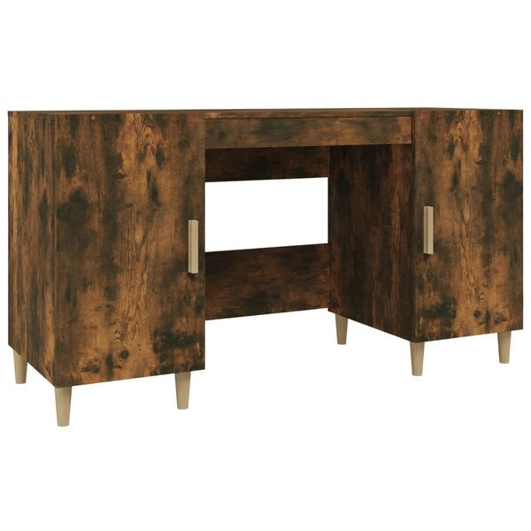 vidaXL Bureau Chêne fumé 140x50x75 cm Bois d'ingénierie