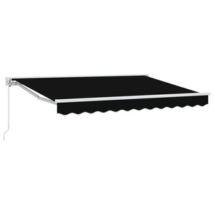 vidaXL Auvent rétractable manuel Noir 3 x 2 5 m