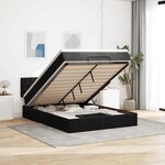 vidaXL Lit ottoman avec matelas et LED noir 140x200 cm tissu