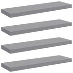 vidaXL Étagères murales flottantes 4 Pièces gris 80x23 5x3 8 cm MDF