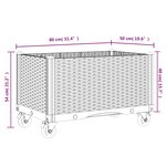 vidaXL Jardinière à roulettes marron 80x50x54 cm PP