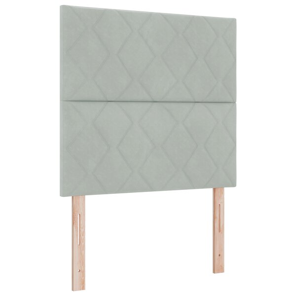 vidaXL Tête de Lit Design Blocs de Diamant Gris Clair 100 cm Velours