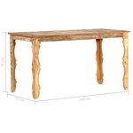 vidaXL Table de salle à manger 140x70x76cm Bois de récupération massif