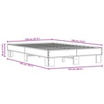 vidaXL Cadre de lit chêne marron 120x190 cm bois d'ingénierie et métal