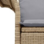 Canapé de jardin 2 places vidaXL avec coussins en poly rattan beige
