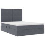 vidaXL Lit avec rangement et matelas Gris foncé 140 x 190 cm Velours