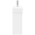 vidaXL Meuble de salle de bain avec robinet Blanc brillant