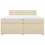 vidaXL Sommier à lattes de lit avec matelas Crème 200x200 cm Tissu