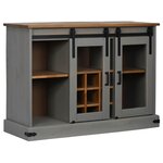 vidaXL Buffet HALDEN 2 portes coulissantes gris 112x40x80 cm