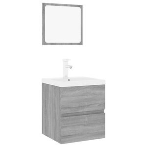 vidaXL Meubles de salle de bain Sonoma gris Bois d'ingénierie