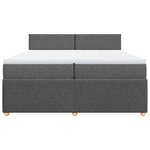 vidaXL Sommier à lattes de lit avec matelas Gris foncé 200x200cm Tissu