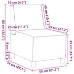 vidaXL Canapé modulaire sans accoudoirs Crème 55 cm Tissu