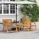 vidaXL Chaises de jardin avec table 3 Pièces Bois d'acacia massif