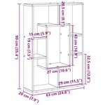 vidaXL Bibliothèque chêne artisanal 63x20x90 cm bois d'ingénierie