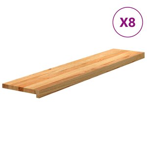 vidaXL Marches d'escalier 8 Pièces marron clair 120x30x2 cm chêne massif