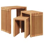 vidaXL Set de Tables Gigognes 3 Pièces en Bois Massif Teck