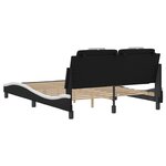 vidaXL Cadre de lit sans matelas noir et blanc 140x190 cm similicuir