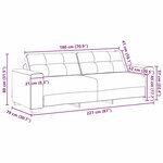 vidaXL Sofa 3 places avec coussin Rouge bordeaux Velours