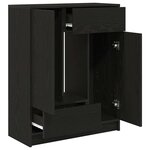 vidaXL Buffet avec tiroirs et portes chêne noir 73x31x90 cm