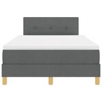 vidaXL Lit à ressort LED avec matelas Gris foncé 120 x 190 cm tissu