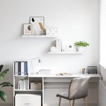 vidaXL Étagère Murale 2 Pièces Marbre blanc 80 x 23 5 x 4 cm