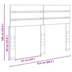 vidaXL Tête de lit Chêne noir 150 cm Bois d'ingénierie
