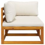 vidaXL Ensemble de canapés 2 Pièces et coussins blanc crème Acacia solide