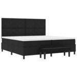 vidaXL Lit à ressorts avec tête de lit Noir 200 x 200 cm tissu