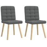vidaXL Chaises à manger lot de 2 gris foncé tissu