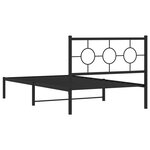 vidaXL Cadre de lit métal sans matelas avec tête de lit noir 107x203cm