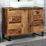 vidaXL Armoire de salle de bain vieux bois 80x33x60 cm bois ingénierie