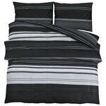 vidaXL Ensemble de housse de couette noir et blanc 240x220 cm Coton