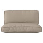 vidaXL Set de coussins pour palette de 2 pièces taupe en tissu Oxford