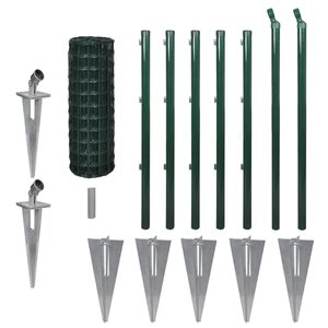 vidaXL Clôture euro Acier 10 x 0 8 m Vert