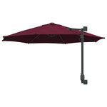 vidaXL Parasol mural avec LEDs bordeaux  248 cm