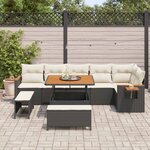 vidaXL Ensemble de canapé de jardin 9 Pièces Noir polyrotin