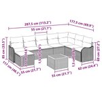 vidaXL Ensemble de canapé de jardin 9 Pièces Noir