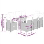 vidaXL Ensemble de bistro de jardin 9 Pièces coussins gris poly rotin