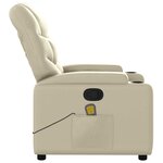 vidaXL Fauteuil de massage inclinable crème similicuir