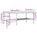 vidaXL Table basse avec support chêne fumé 100x51x40cm bois ingénierie