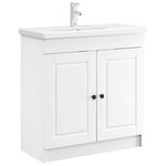 vidaXL Armoire sous évier de salle de bain Blanc 78 5 x 37 5 x 81 cm