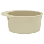 vidaXL Évier de cuisine Granit Seul lavabo Rond Beige