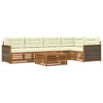 vidaXL Ensemble de canapés d'extérieur 6 pc Naturel et Crème