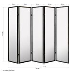 Paravent bois 5 pans noir