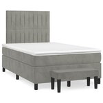 vidaXL Sommier à lattes de lit et matelas gris clair 120x190cm velours
