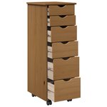 vidaXL Cabinet roulant 34 x 39 x 93 5 cm Bois de Pin Massif