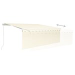 vidaXL Auvent manuel rétractable avec store 4 5x3 m Crème