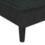 vidaXL Canapé-lit en forme de L noir 255x140x70 cm velours